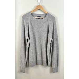 J Crew Men's Lambswool Sweater Sz Lg Gray Crewneck Pullover Cozy